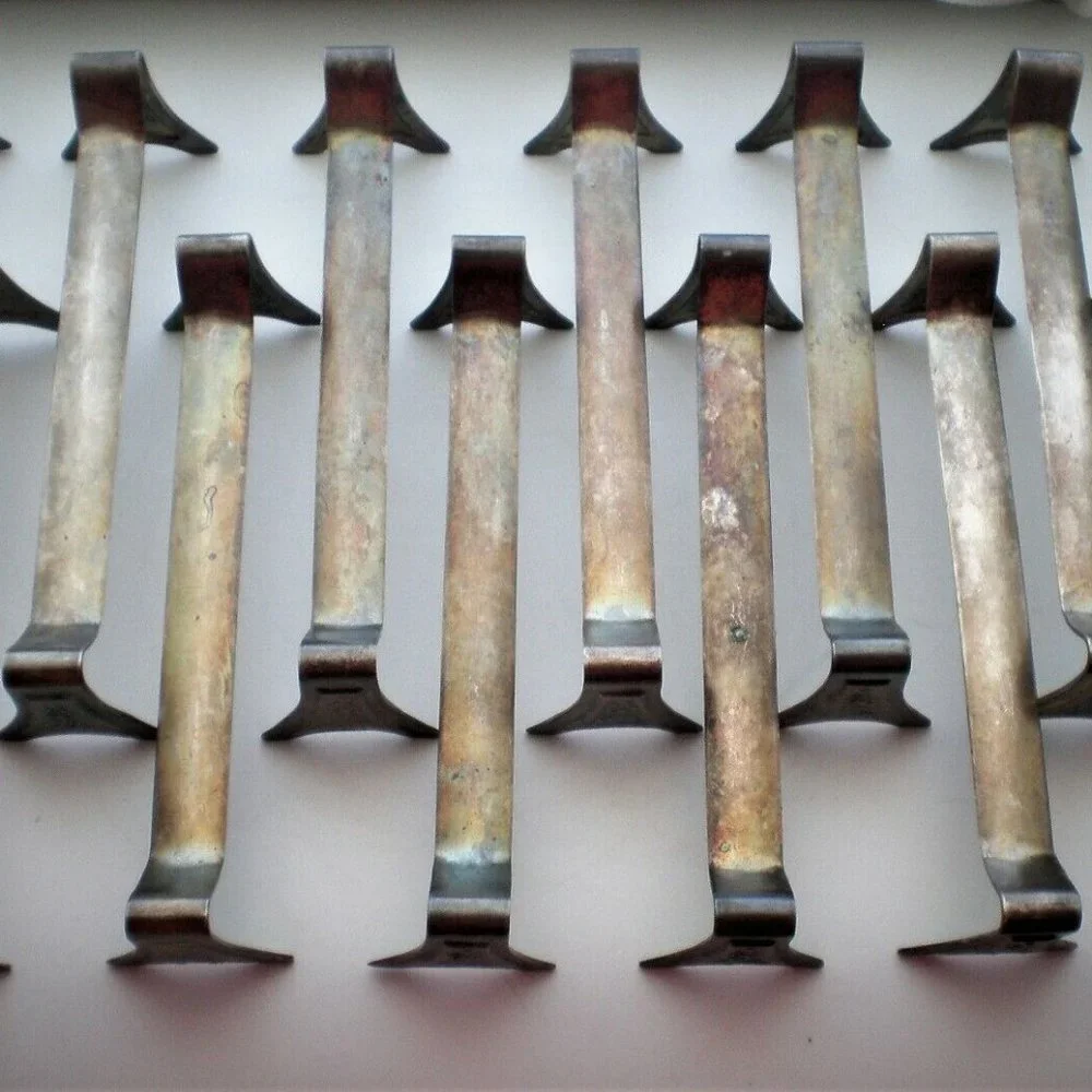 NEW OLD STOCK Russian Russia USSR Silver Plated Melchior Knife Rest Set of 12